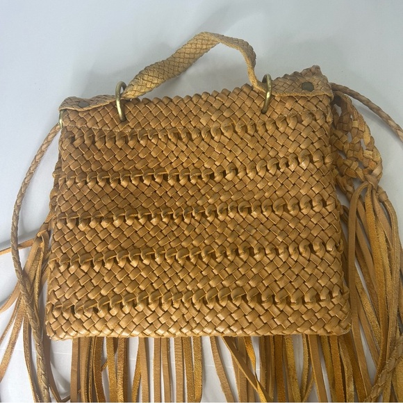 Motif56 Genuine Leather Fringe Boho Bag – Tan Cognac, Made in Morocco - Picture 11 of 14